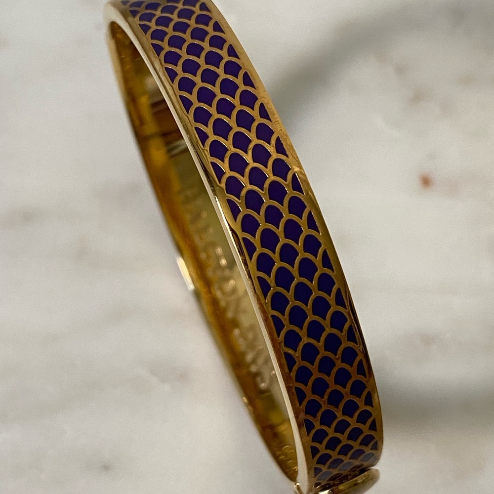 Halcyon Days Salamander Enameled 18ct plated gold bangle